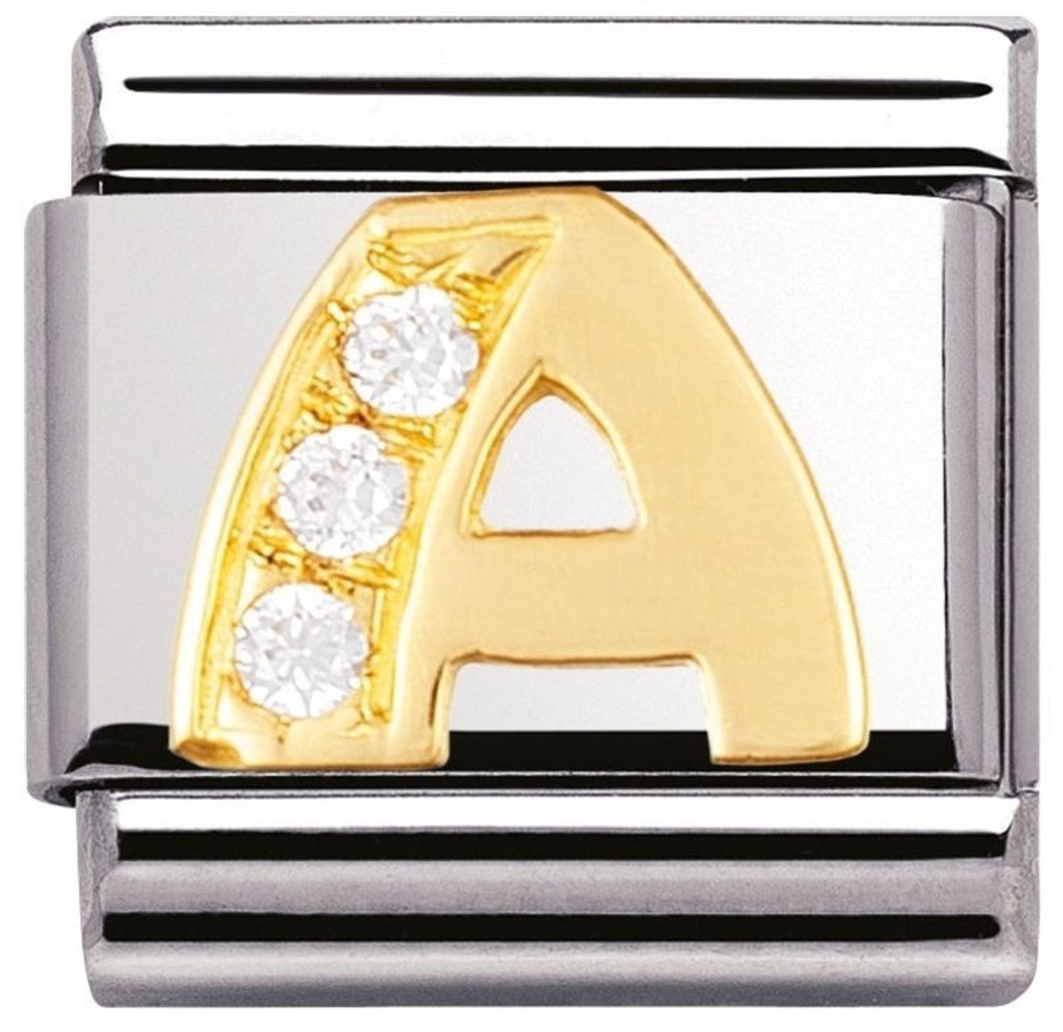 Nomination - Link 18K zawieszka złoto 'Litera A z cyrkoniami' 030301 01 biżuteria nomination nomination zawieszki nomination baza.jpg